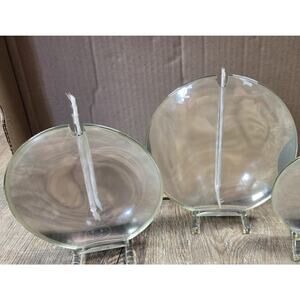 Glass Dimensions Oil Lamp “Illusion Light” Oil Lamp w/Wick Blown By Hand Lot 2